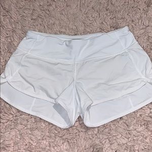 White Lululemon shorts